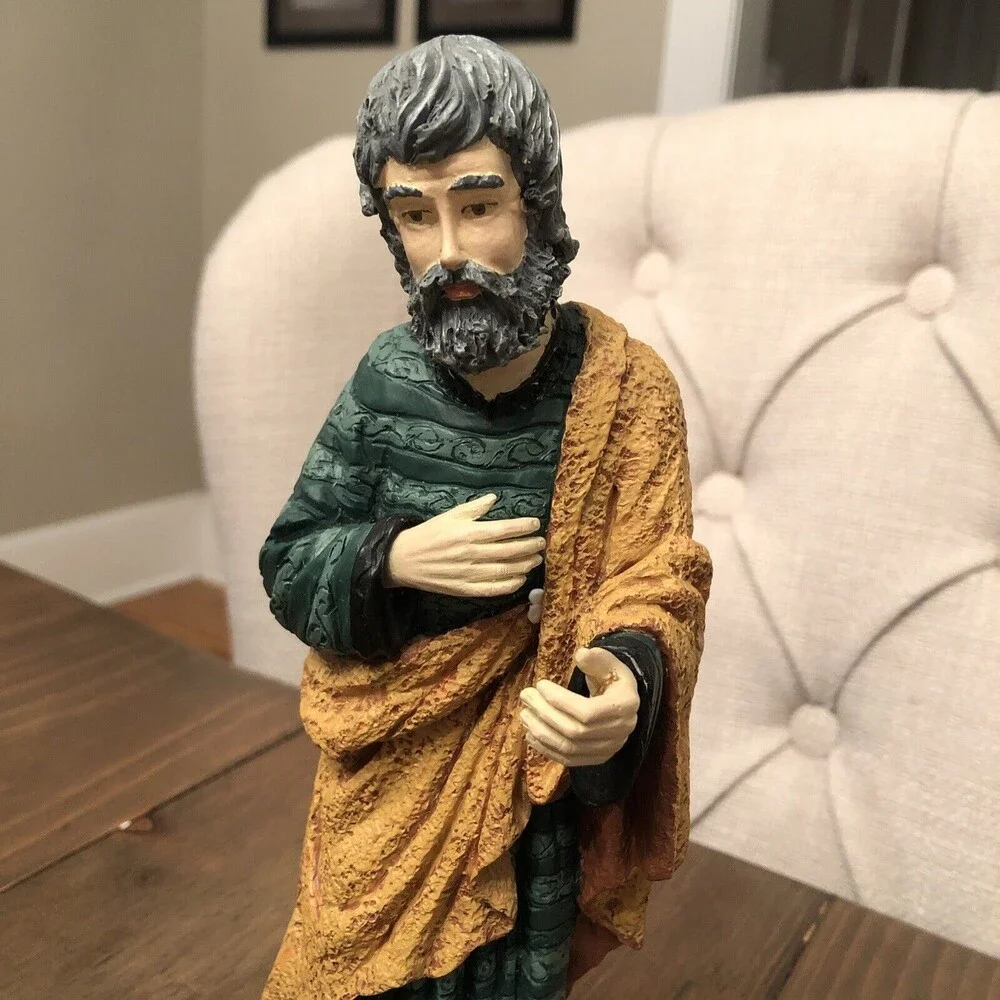 VINTAGE FLAMBRO RENAISSANCE NATIVITY RESIN JOSEPH MARY JESUS FIGURINES 1991